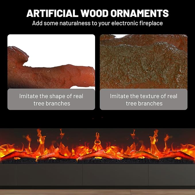 Electric Fireplace Wall Fireplace Recessed 3 Log Flame Colors Electric - Image 5
