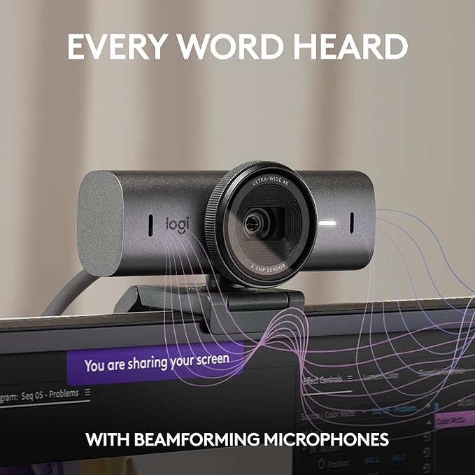 Logitech MX Brio Ultra HD 4K Collaboration, Streaming Webcam, 1080p at 60 FPS - Image 4