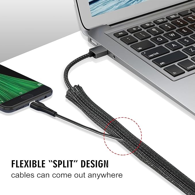 Moxita 10ft - 3/4 inch Cable Protector Sleeve Split Wire Loom Tubing - Image 3