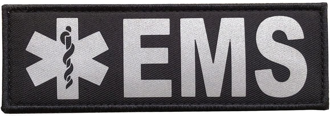 6x2 inch Reflective EMS EMT Star of Life Back Panel Patch Med Medical Patch
