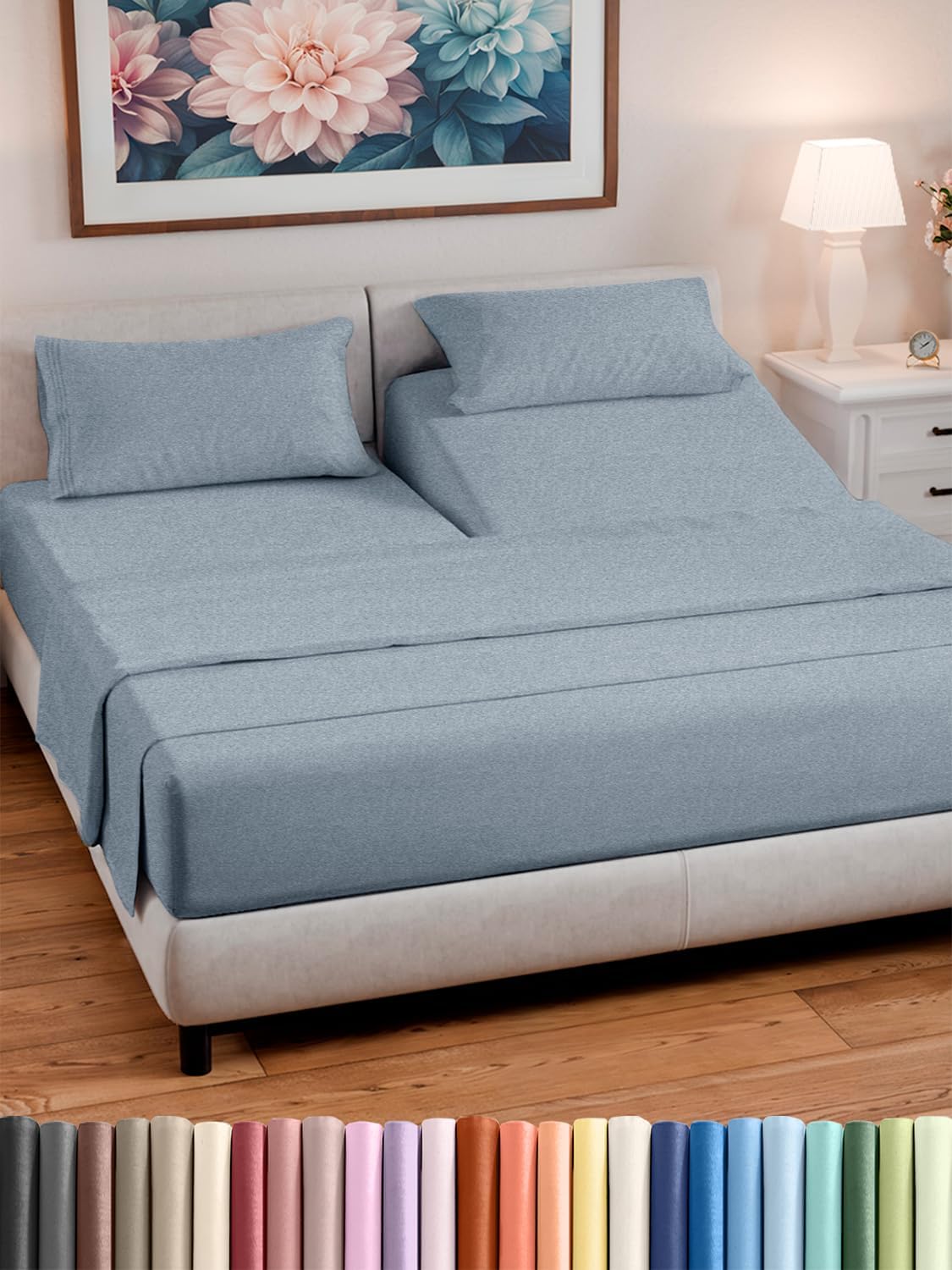 Split Head King Sheet Set – 4 Piece Flex Split Top King Sheets
