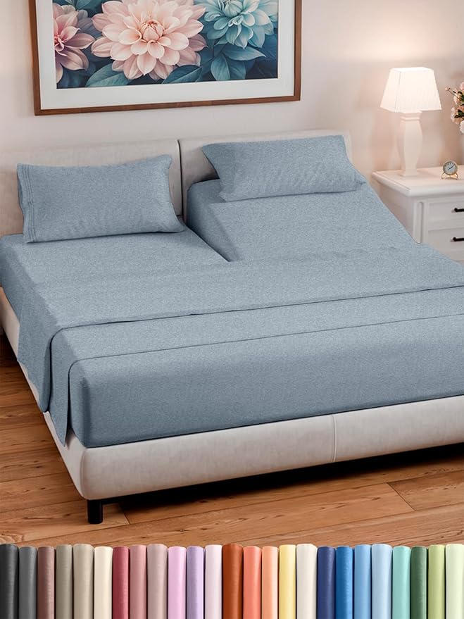 Split Head King Sheet Set – 4 Piece Flex Split Top King Sheets by CGKUnlimited
