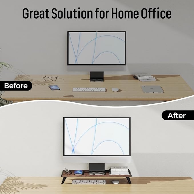 loukin Monitor Stand Riser for Desk, 22.4" x 8.3" Larger Computer Stand for - Image 7