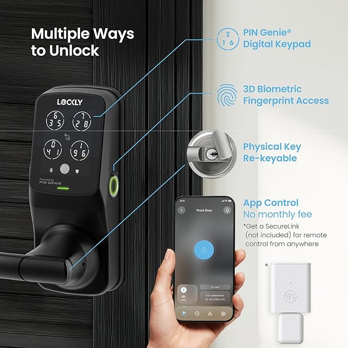 Lockly Secure Plus Bluetooth Smart Door Lock, Keyless Entry - Image 2