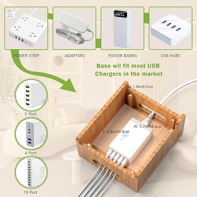 Pezin & Hulin Bamboo Charging Stations, Cell Phone Organizer - Image 4