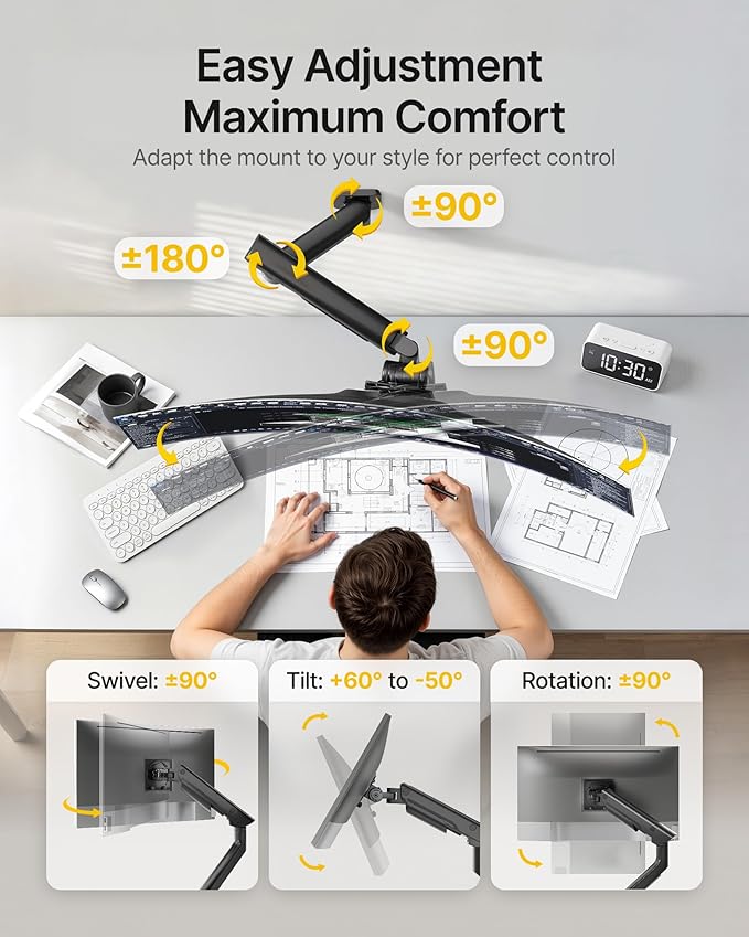 monTEK Heavy-Duty Single Monitor Wall Mount - Image 7