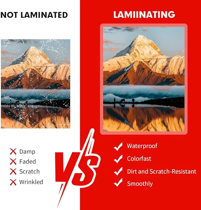 RAZCC Laminating Sheets, 100 Pack Clear Thermal Laminating Plastic Paper - Image 4