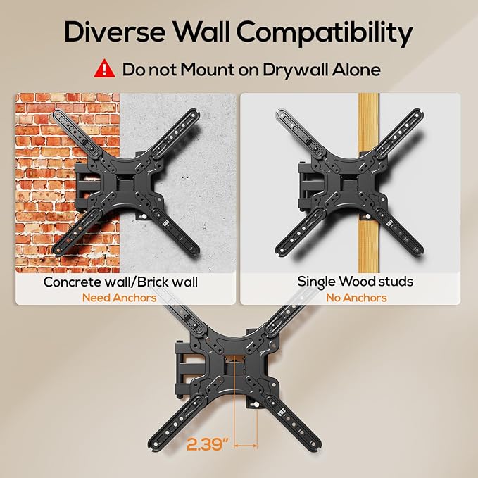 IWORKBOARD 43 50 55 inch Full Motion Corner TV Wall Mount - Image 6