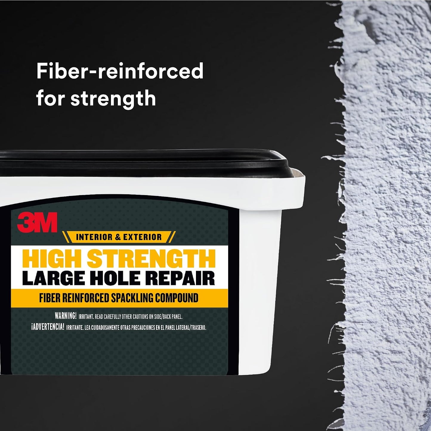 3M High Strength Large Hole Repair, 32 oz | Ideal for Large Hole Repair Cracks and Damaged Surfaces in Drywall, Plaster, Stucco, Concrete & Wood, For Easy Wall Repair