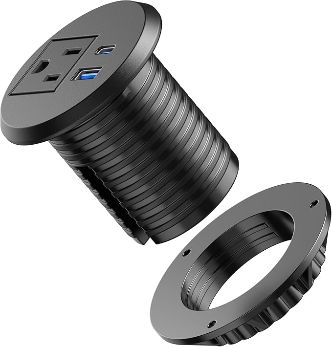 Desktop Power Grommet, 2 inch, USB C PD 20W Fast Charging Station, Desk Hole - Image 5