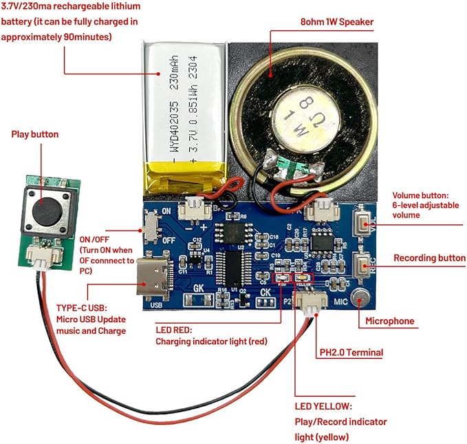 XLW Module - 16MB Push Button Activated Sound Module - Image 3