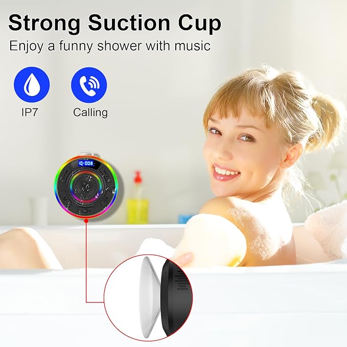 Shower Bluetooth Speaker IPX7 Waterproof, Portable Bluetooth Speakers - Image 2