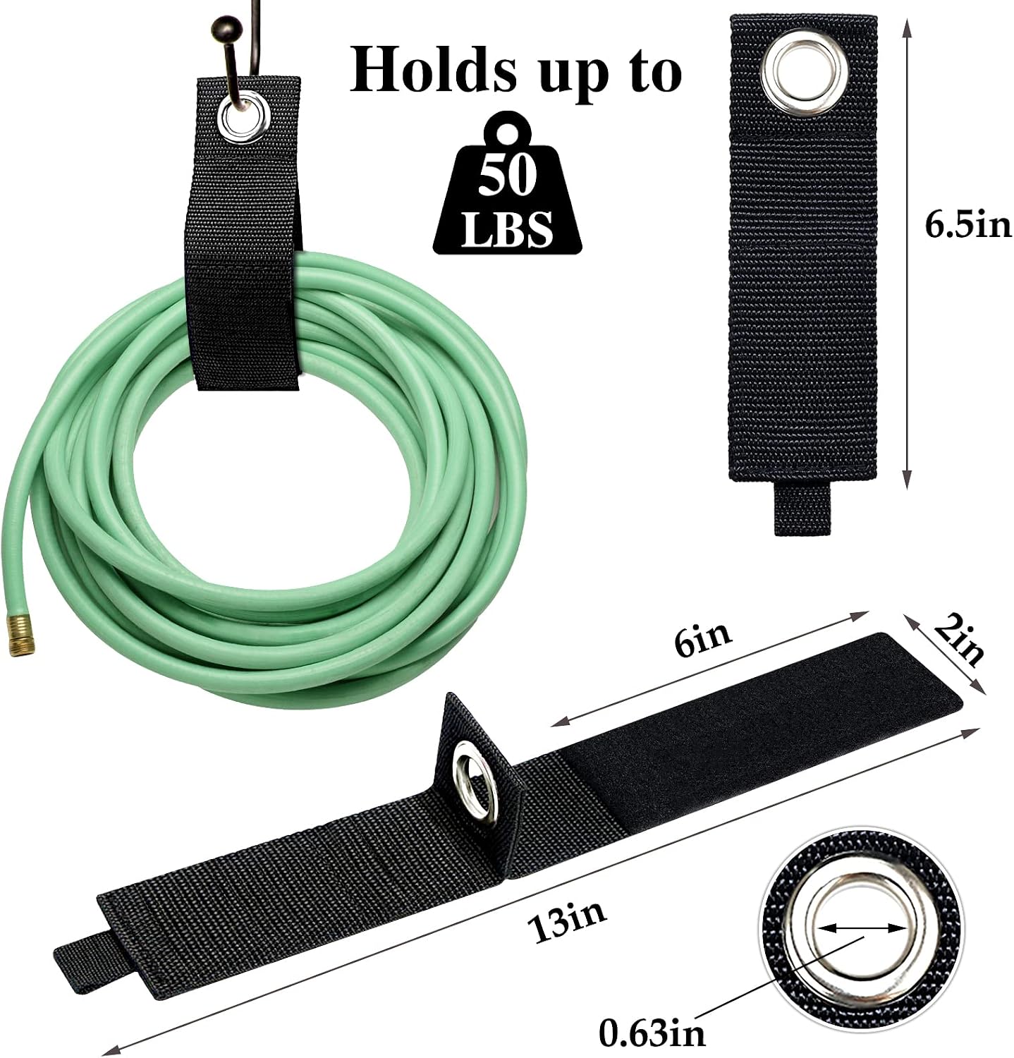 Zkptops 12Pcs Extension Cord Holder Organizer 13 in Heavy Duty Cord Straps | Nylon Storage Strap with Metal Grommet,Wrap Hanger for Garage Organization, Holds 50lbs,Cable Hose Tool Rope Workshop,for Men