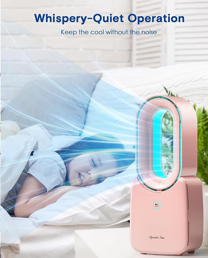 let'me Desk Fan, 11.8 Inch Bladeless Fan Mini Office Fan 4 Speeds - Image 8