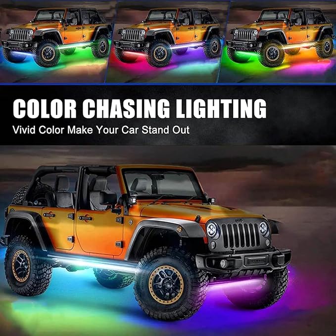 Goodream Car Underglow Kit, 12V 6 pcs RGB Led Lights Strip Neon Ambient Sets - Image 3