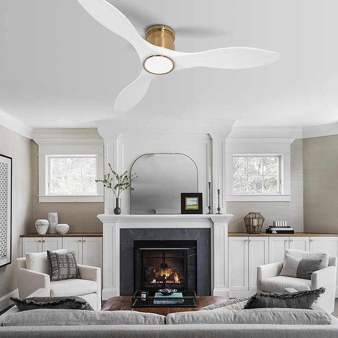 52 Inch Ceiling Fan with Lights and Remote, Modern 3 Blade Ceiling Fans - Image 2