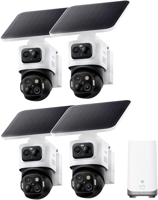 eufy Security eufyCam S4 4-Cam Kit, 4K Solar Camera Wireless Outdoor, Triple by eufySecurity