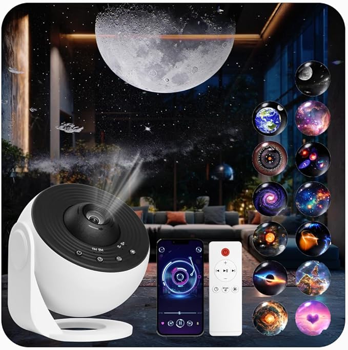 Galaxy Projector for Bedroom Pro Version, HD 12 in 1 Film Discs Star Projector by Ysonla