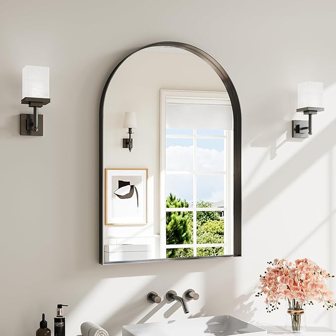 Arch Bathroom Mirror, Tempered Glass Decor Mirror by Unknown