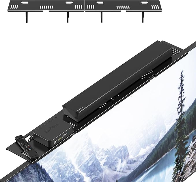 Adjustable Steel TV Top Shelf, Soundbar Mount, Universal Monitor Shelf by CABTE