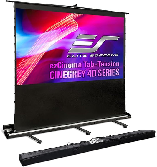 Elite Screens ezCinema Tab-Tension CineGrey 4D, 121-inch 16:9, Manual Floor by EliteScreensInc