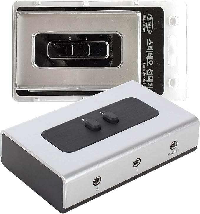 NETMATE 3-Port 3.5mm Stereo Audio Switch, 3.5mm+RCA Audio Switcher 2 Input 1 by DEAD+SKIN