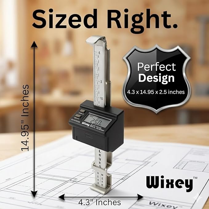 Wixey Digital Planer Gauge – Electronic Digital Readout & Thickness Measuring - Image 3