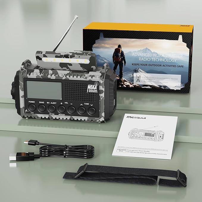 Mesqool Emergency Radio AM/FM/SW/NOAA Weather Radio, 12000 Battery Powered - Image 8