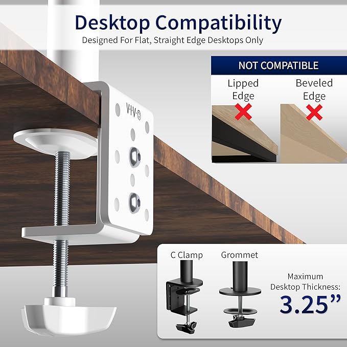 VIVO Single Monitor Arm Desk Mount, Holds Screens up to 32 inch Regular and 38 - Image 5