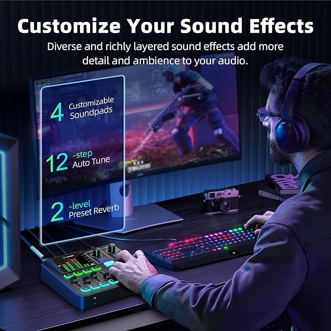 PUPGSIS Gaming Audio Mixer, Audio Interface - Image 4