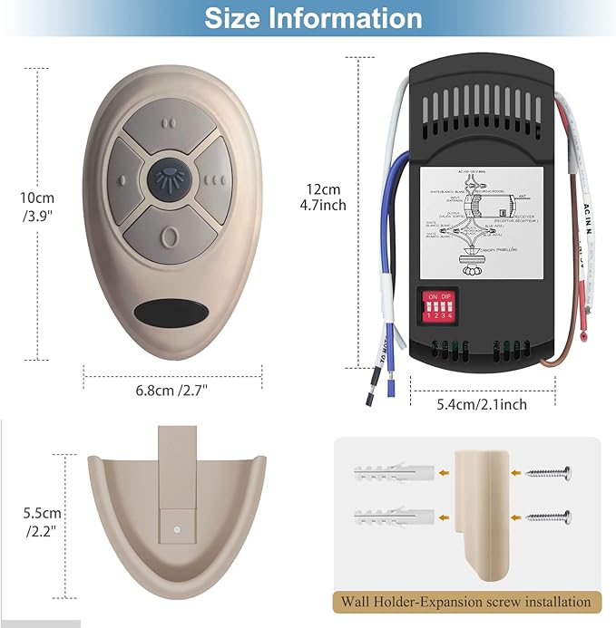 Universal Ceiling Fan Remote Control Kit Dimmable, Replacement - Image 6