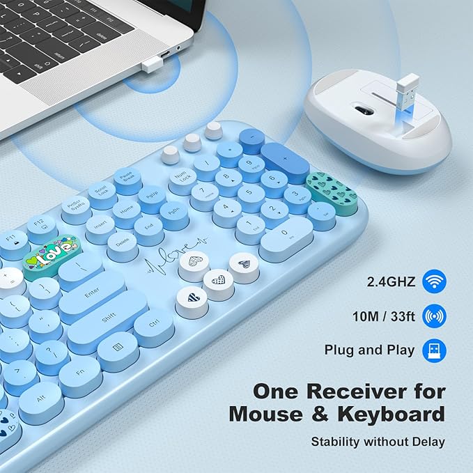 MOFII Wireless Keyboard and Mouse Combo, Full Size 2.4G Plug and Play - Image 2