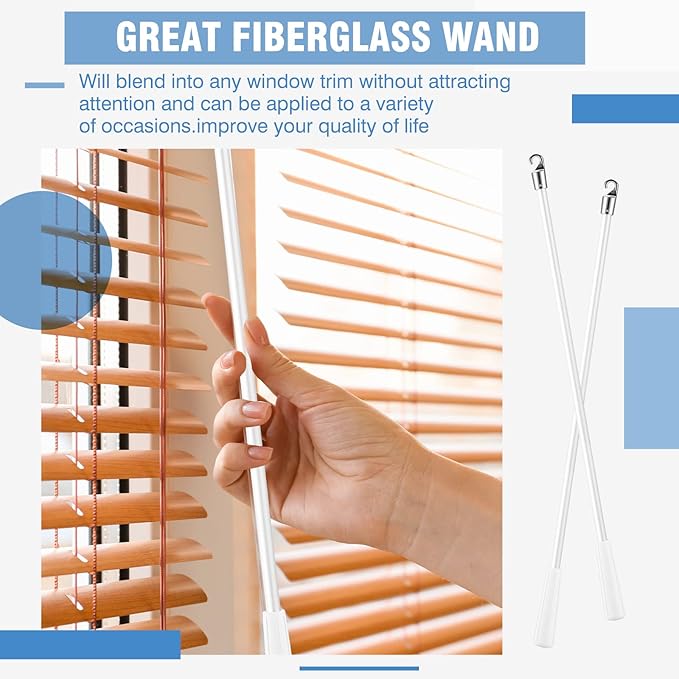 Bokon 2 Pieces White Fiberglass Blind Wand Vertical Blinds Stick Replacement - Image 7