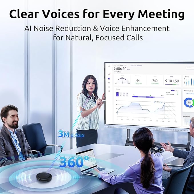 NEWORK Bluetooth Speakerphone for Conference Calls – AI Noise Reduction - Image 2