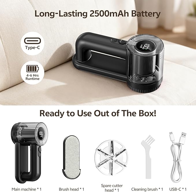 Rechargeable Fabric Shaver, 2-in-1 Lint Remover - Image 6