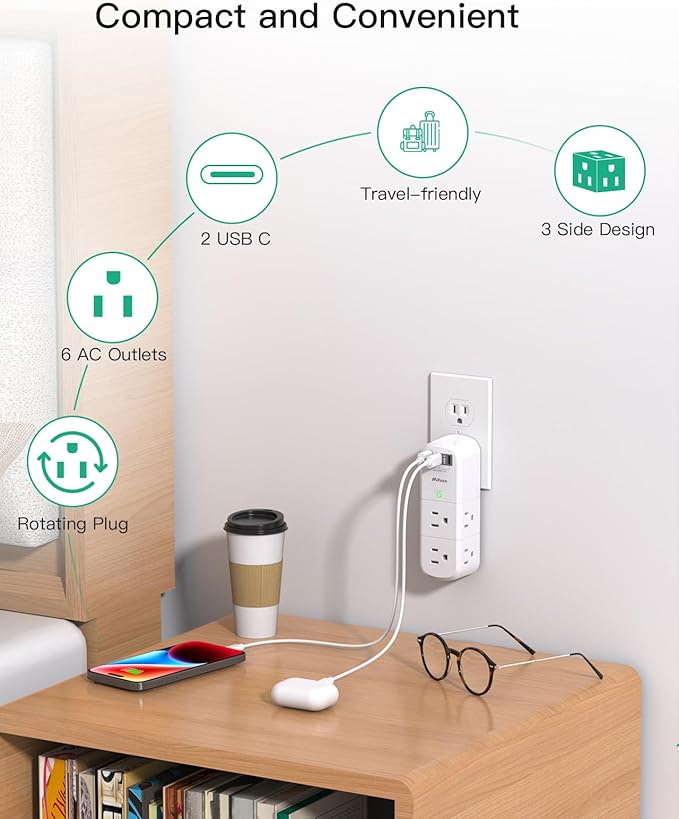 PD20W USB Outlet Extender Surge Protector - - Image 6