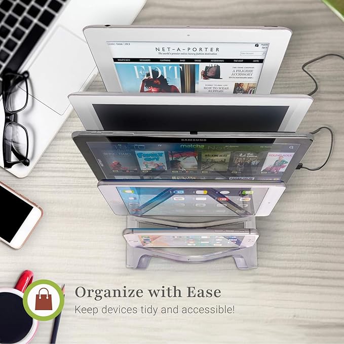 Prosumer's Choice Universal 5 Tablet and Smartphone Charging Organizer Rack - Image 6