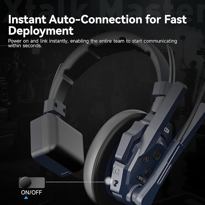 SYNCO Xtalk Master Wireless Intercom Headset System, 2 Person 2.4GHz - Image 2