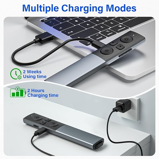 2-in-1 USB Type C Presentation Clicker Wireless Presenter Remote Clicker - Image 3
