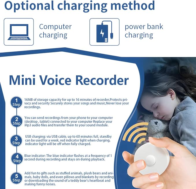 JRGKJCP 16 Minutes Voice Recorder, Record Custom Message - Image 8