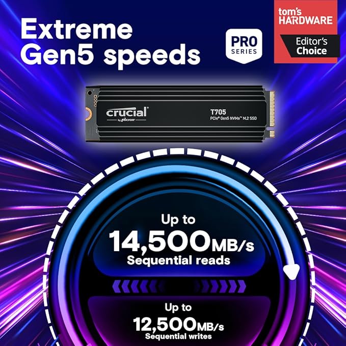 Crucial T705 PCIe Gen5 NVMe 2TB SSD - Image 2
