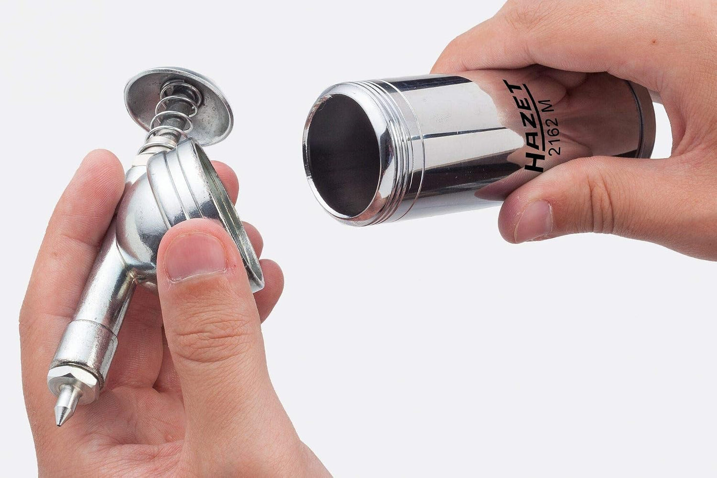 HAZET Mini Grease Gun 2162M Incl. Grease Nipple In 50 and 90 Degree Design - Precise Dosing for Loose Grease, Filling Capacity 2.82 Ounces - For Lubricating Machines, Bicycle Chains