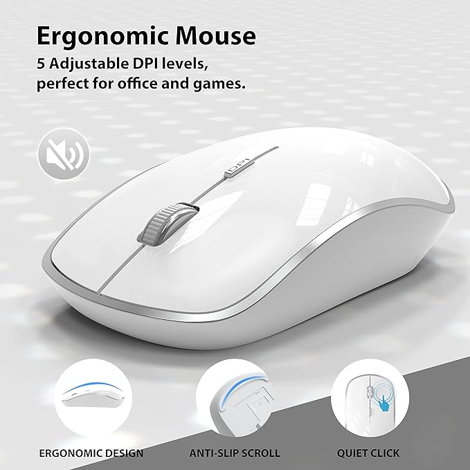 J JOYACCESS Wireless Keyboard and Mouse, Slim Wireless Keyboard Mouse - Image 6