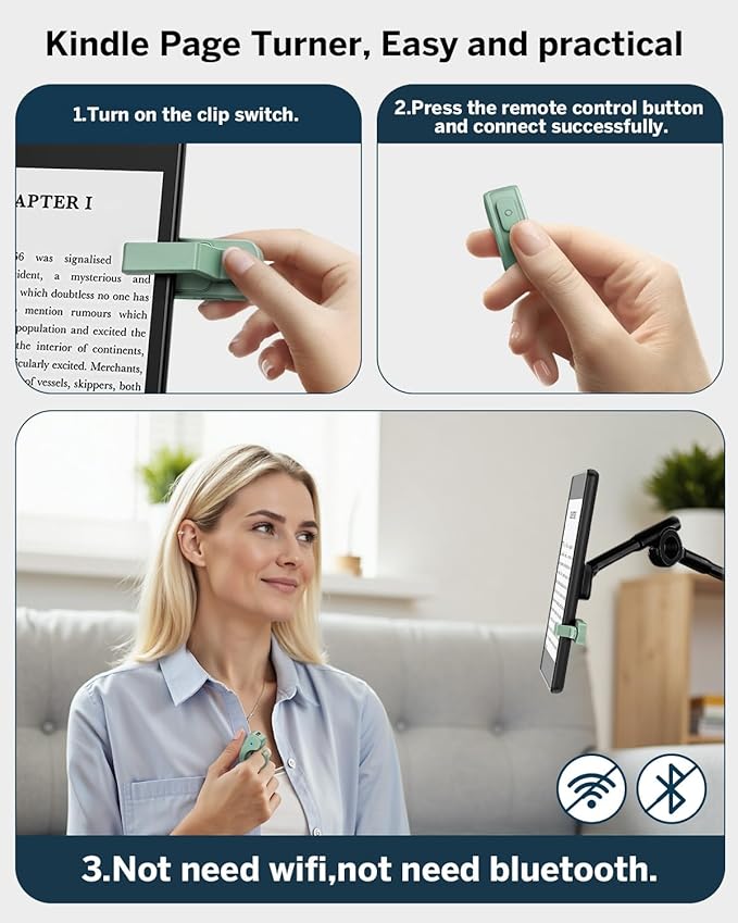 DATAFY Page Turner Ring for Kindle, Remote Control Paperwhite Oasis Scribe Kobo - Image 3