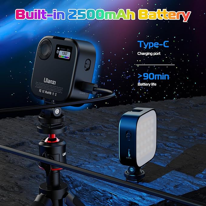 ULANZI U60 RGB Video Lights Black LED Camera Light 360° Full Color Portable - Image 5