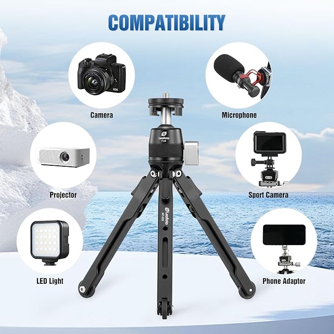 LEOFOTO 9.84" Aluminum Table Tripod - Image 4