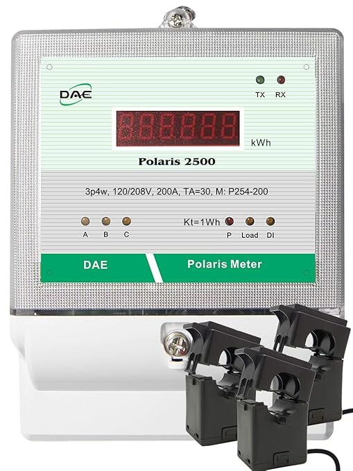 DAE P254-2000 KIT, UL 2000A kWh Meter 3 Phase 120-480V 50/60Hz RS485, 3 Split by DAEControls