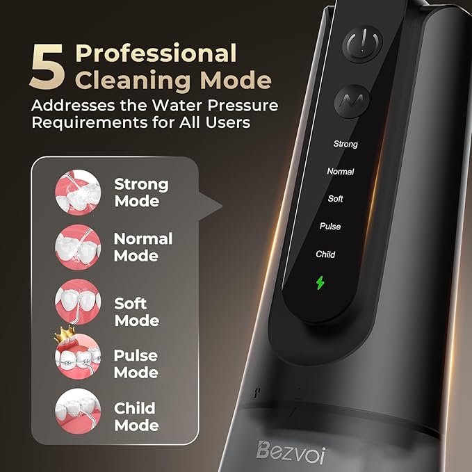 Bezvoi Portable Water Flosser for Teeth: Gum-Sensitive Friendly, Dual-Gear - Image 5