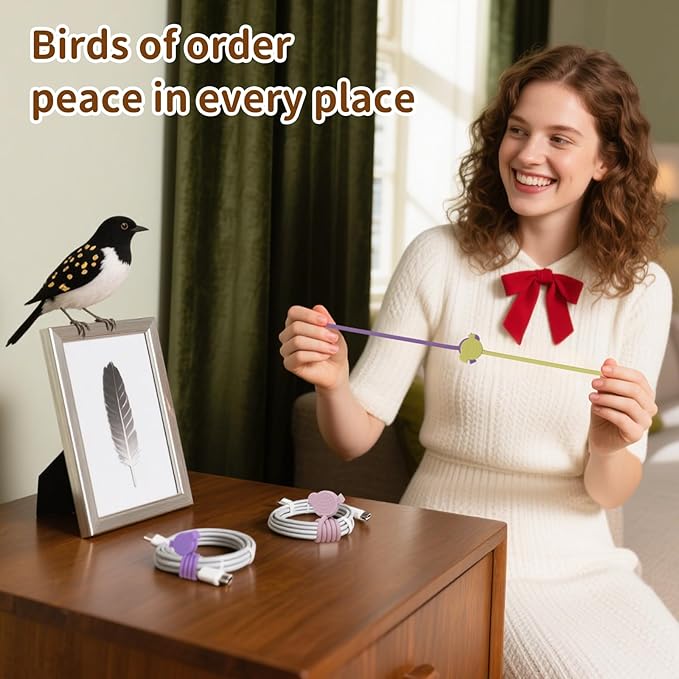 SOLIDATOR Playful Bird Magnetic Cable Ties – 24 Pack, Reusable Silicone Cord - Image 5