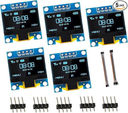 EPLZON 5 Pack 0.96 inch OLED IIC Display Module 128x64 Pixel Mini Self-Luminous by EPLZON